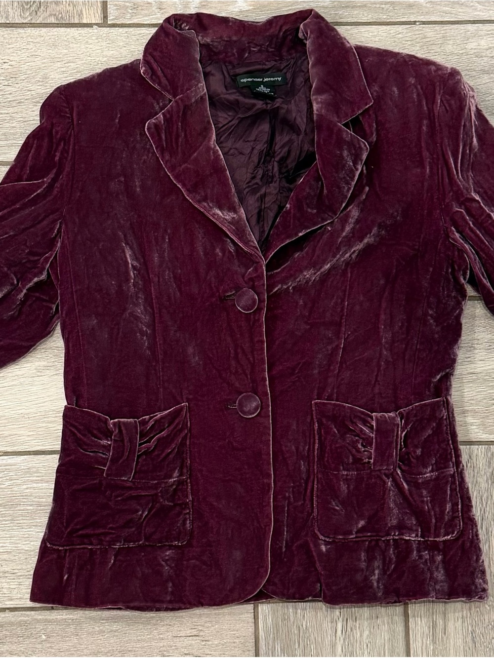 Spenser Jeremy Plum Velvet Blazer Jacket